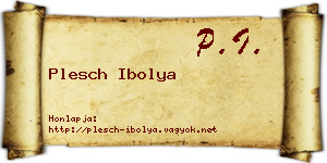 Plesch Ibolya névjegykártya
